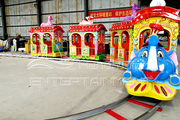 carnival elephant train with track
