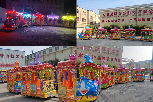 elephant battery operated trackless train for business