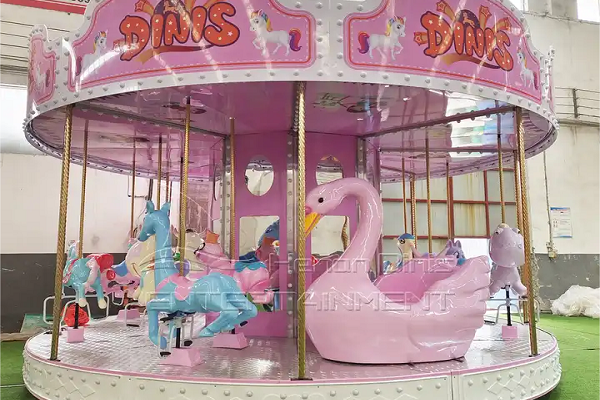 16-seat Small Pink Carousel Ride for Amusement Park