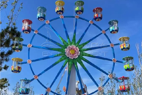 Christmas Ferris Wheel Outdoor with Flower Basket Cabins in California